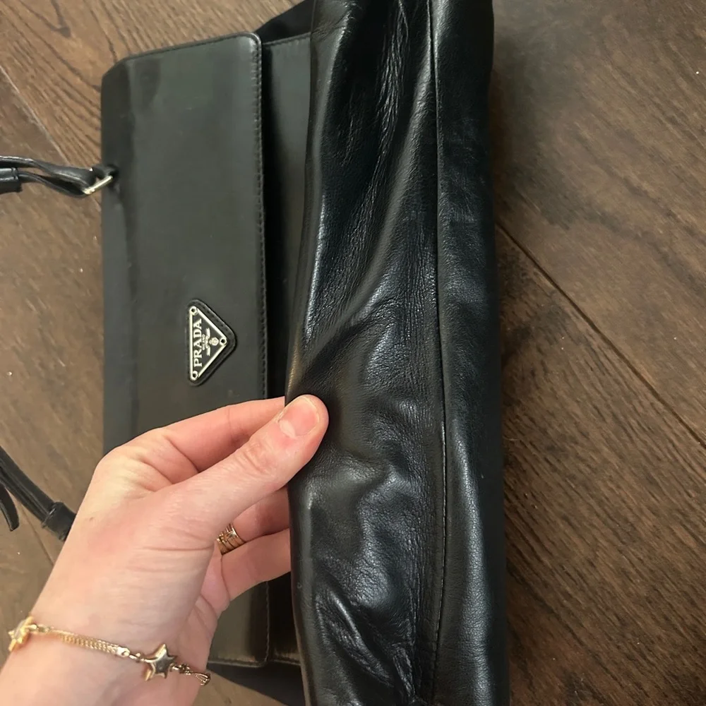 PRADA Nylon Leather top handle bag B5990